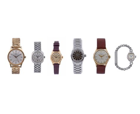 Bulova: a stainless steel cased automatic wristwatch, ref L6, serial no. B359xxx, the silvered dial with gilt triangular-bato