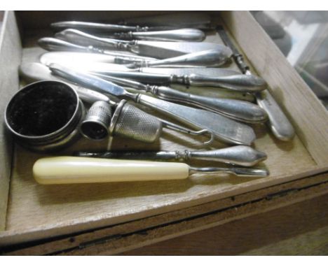 A QTY OF BUTTON HOOKS ETC.