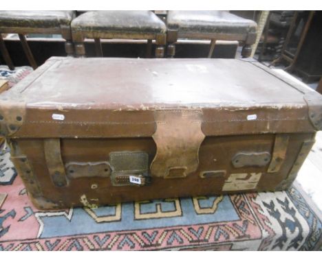 A LEATHER TRUNK 