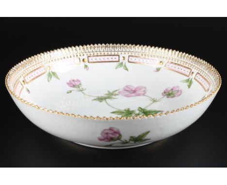 Royal Copenhagen Flora Danica runde Schale 3503, round bowl 1st choice,  Porzellan, Dänemark, am Boden mit grüner Firmenmarke