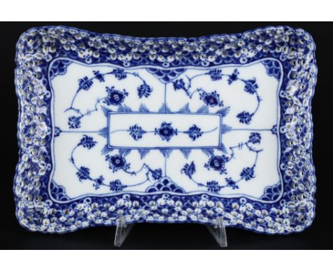 Royal Copenhagen Musselmalet Vollspitze Tablett / Ablageschale 1122, full lace vide-pouche 1st choice, Dänemark, Porzellan, D