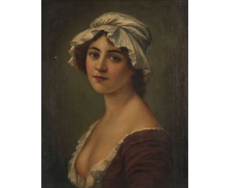 Unbekannter Maler des 19. Jahrhunderts Portrait einer jungen Schönheit, portraiture of a young woman 19th century,Öl/Leinwand