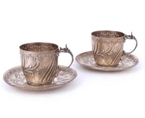 Frankreich 950 Silber 2 Kaffeetassen Henri Soufflot (act. 1884-1910), french silver coffee cups,Silber, Frankreich Paris, ges