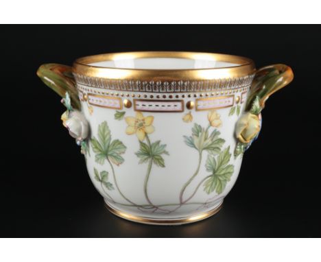 Royal Copenhagen Flora Danica Sektkühler 3570, champagne bucket / cooler 1st choice,  Porzellan, Dänemark, am Boden mit grüne