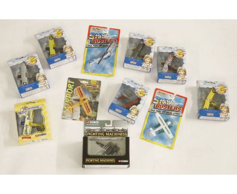 Twenty four Corgi boxed '100 Years of Flight' and 'Fighting Machines', together with Matchbox Sky Busters and similar (qty) a