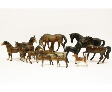 A collection of ten Beswick model horses, and one other similar