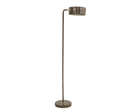 A Swedish brown enamelled standard lamp, 105cm