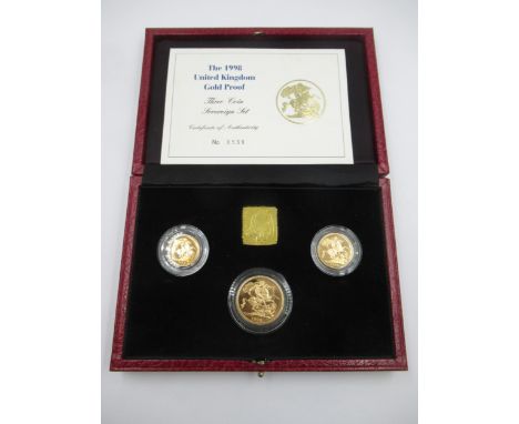 1998 United Kingdom gold proof three coin sovereign setThe half sovereign does have some minor tarnish, otherwise no other ma