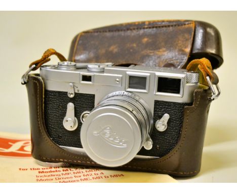 Leica M3 - 972596 camera with original lens, leather case with strap and instruction manual 