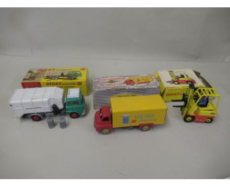 Dinky Supertoys Big Bedford van with Heinz Beans delivery No.923, Dinky Toys Conveyancer fork lift truck No. 404 and a Dinky 