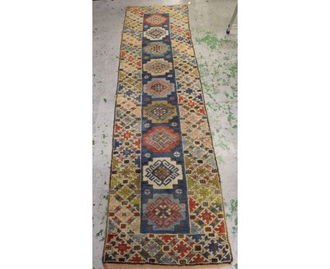 Modern Turkish runner of caucasian design, 265 x 70cm 