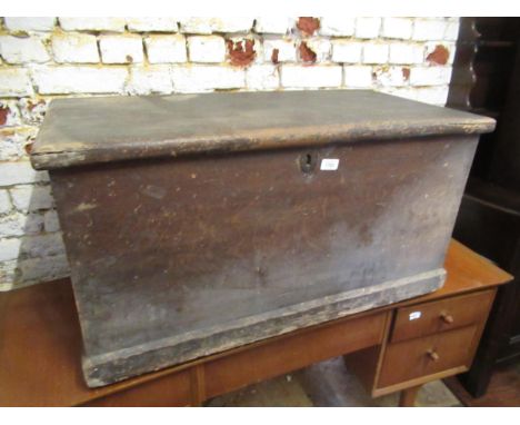 19th Century rectangular pine trunk 
