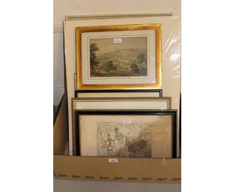 Woodblock print ' Landscape ' N. V. 1932, 25 x 28cm, together with a quantity of various other coloured prints etc. 