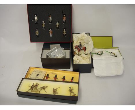 Box of six diecast toy soldiers by Britain's Toy Army and Tradition in original boxes 