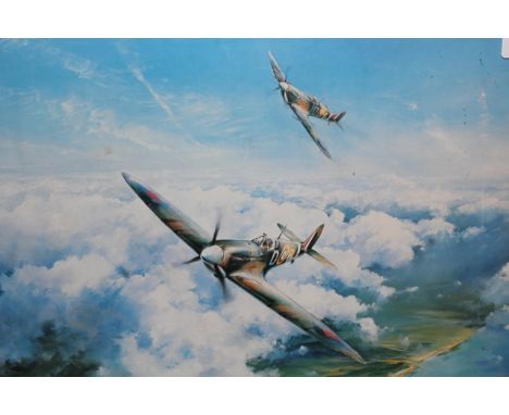 Robert Taylor, First Edition colour print ' Spitfire ', signed by Sir Douglas Bader and Air Vice Marshall Johnnie Johnson, to