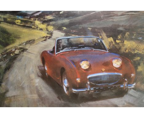 Set of ten Limited Edition classic car prints by Stan Parsons, signed in pencil by the artist, with Limited Edition numbers, 