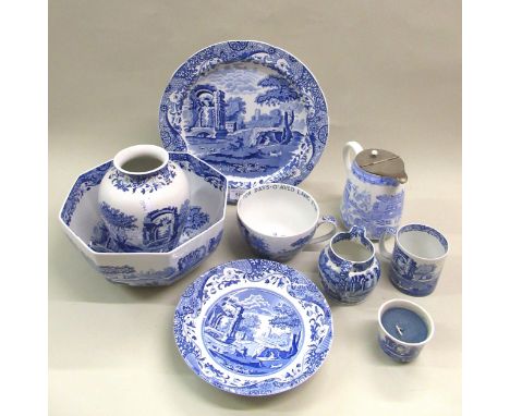 Small quantity of Copeland Spode blue and white Italian pattern tableware 