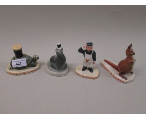 Group of four Carlton Ware Guinness figures, kangaroo, turtle, seal and manKangaroo has small chip to ear. Hairline crack to 