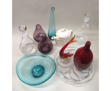 Dartington glass decanter with stopper, together with a quantity of other china and glass 