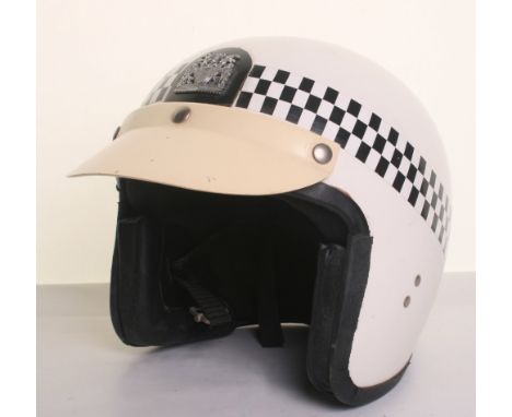 Metropolitan Police Everoak Grand Prix Motorcyclist Helmet circa 1970, plus one other motorcyclists helmet, Surrey Police mou