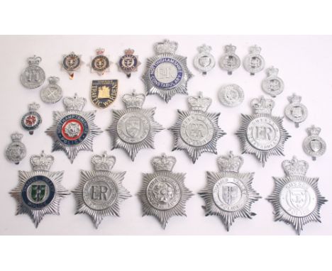 Quantity of Obsolete British Police Helmet Plates/Cap Badges all being EIIR period, Various forces including, Cambridgeshire 