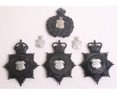 East Sussex Constabulary/Police Helmet Badges, Kings crown black wreath, white metal centre constabulary helmet plate, Kings 