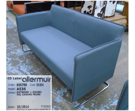 TOMMO SOFA, by Mark Gabbertas for Allermuir, grey upholstery on a chromed tubular steel frame, 73cm x 63cm x 150cm (retail at