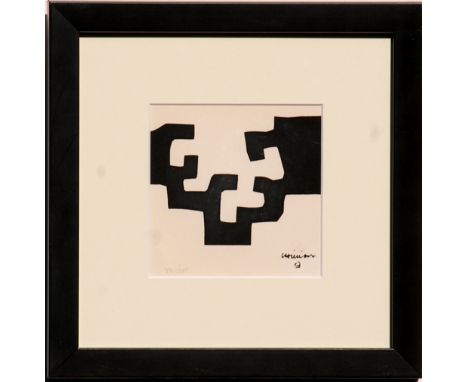 EDUARDO CHILLIDA, 'Untilted', 1975, lithograph, edition of 500, numbered 441/500, signed in the plate, 13cm x 13cm, framed an