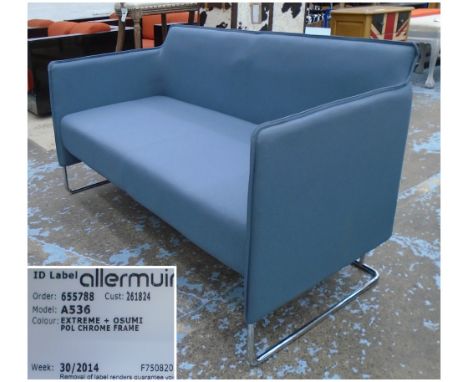 TOMMO SOFA, by Mark Gabbertas for Allermuir, grey upholstery on a chromed tubular steel frame, 73cm x 63cm x 150cm (retail at