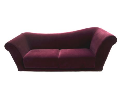 FENDI SOFA, model Pamphili, in Burgundy velvet, retail cost £11,960 new, 98cm D x 92cm H x 275cm W. 