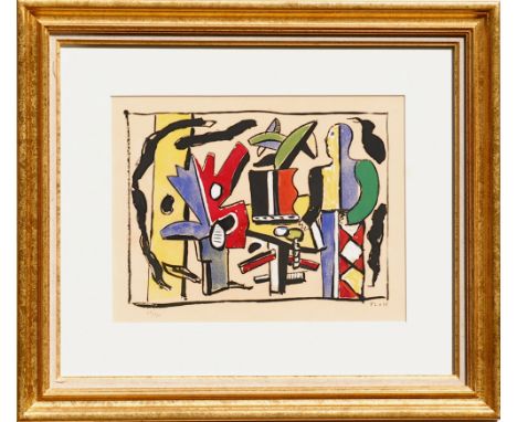 FERNAND LEGER, 'L'artiste dans le studio', 1959, lithograph with pochoir printed by Jacomet, hand numbered, edition 970, sign