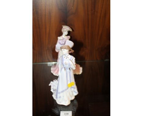 TWO ROYAL WORCESTER FIGURES LADY CAROLINE AND LADY VIOLET 