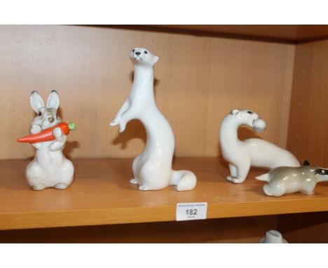 A SELECTION OF USSR CERAMIC FIGURES OF ANIMALS 