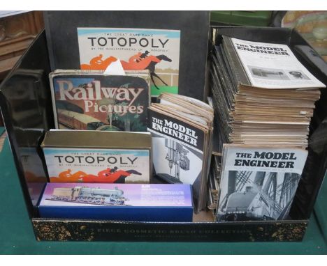 COLLECTION OF MODEL ENGINEER MAGAZINES AND DJH TRAIN KIT, UNCHECKED AND TOTOPOLY BOARD GAME ETC.