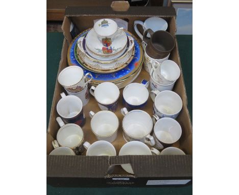 PARCEL OF VARIOUS CERAMICS, MAINLY COMMEMORATIVE INCLUDING ROYAL DOULTON, COALPORT, SPODE ETC.