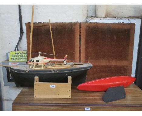 TWO WOODEN MODEL SHIPS 