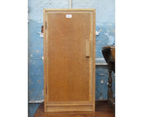 LIGHT OAK ART DECO STYLE SINGLE DOOR CUPBOARD 