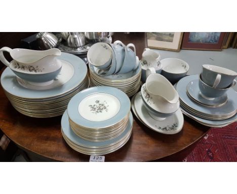 Royal Doulton "Rose Elegans" part Dinner Service, 62 pieces approx, including dinner plates, dessert bowls, tea-cups, saucers