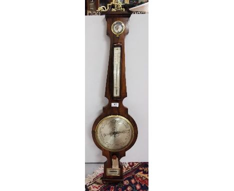 Ciceri &amp; Pini, Edinburgh, a rosewood cased Barometer/ Thermometer, 98cm h