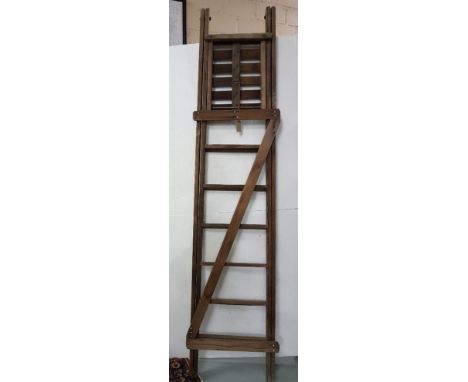 Wooden folding 6- rung ladder, 2.4 m high
