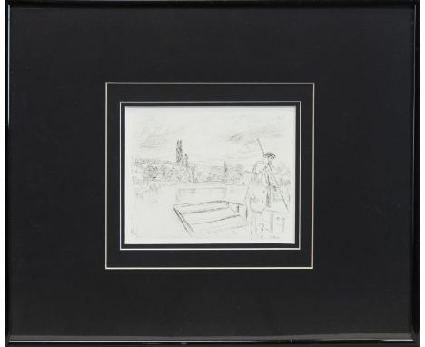 JAMES ABBOTT MCNEILL WHISTLER (AMERICAN 1834 - 1903), THE PUNT etching, signed in the plate 12cm x 17cm Mounted, framed and u