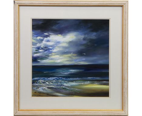 * LILLIAS BLACKIE (SCOTTISH CONTEMPORARY), SEASCAPE oil on board, signed 40cm x 40cm Mounted, framed and under glass