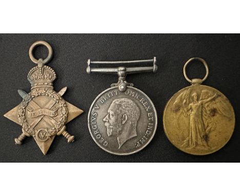WW1 British 1914-15 Star, War Medal and Victory Medal to 21292 Pte W Haynes, Duke of Cornwall's Light Infantry. No ribbons. 