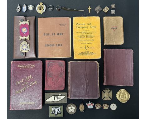WW2 British Silver 8th Army Ring Tripoli 23.1.43, REME Sweetheart Badge, RAF Sweetheart Photographic Brooch, Civil Nursing Re