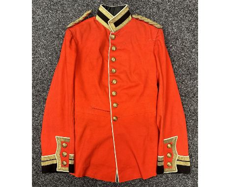 British Army Officers Red Tunic, Edward VII. One shoulder strap loose. No maker lable or date. Kings Crown buttons. Loops for