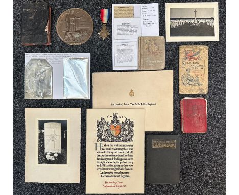WW1 British Death Plaque Group to 17587 Pte Stanley Coote, 4th Section, Platoon No5, B Company, 6th Service Battalion, The Be