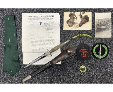 WW2 British 1st Pattern Fairbairn-Sykes Commando knife with provenance to Pte David Davis ex No 12 and No 4 Commando. New to 