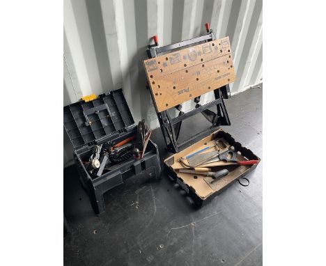 Step up toolbox, Black and decker workmate, plane spanners and other tools 