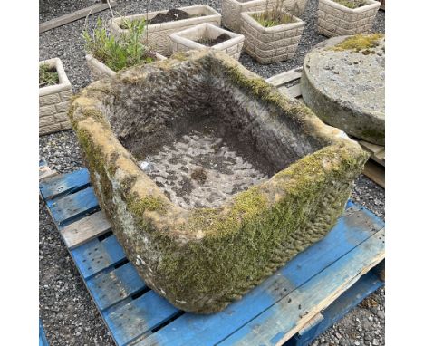 19th century deep D shaped troughDimensions: Height:&nbsp;40cm&nbsp; Length/Width:&nbsp;82cm&nbsp; Depth/Diameter:&nbsp;67cm