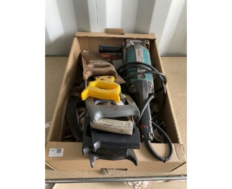 Makita angle grinder, Stanley vice grips, clamps, saws and other tools 